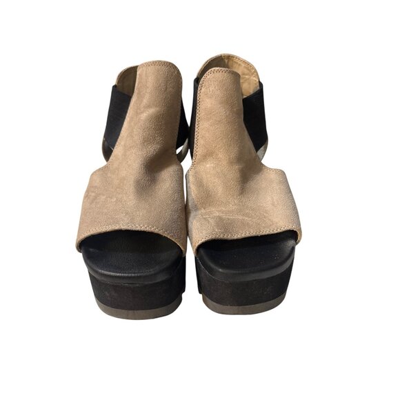 Coconuts By Matisse Womens Beige Suede Platform Wedge Sandals Size 7M - Picture 2 of 7